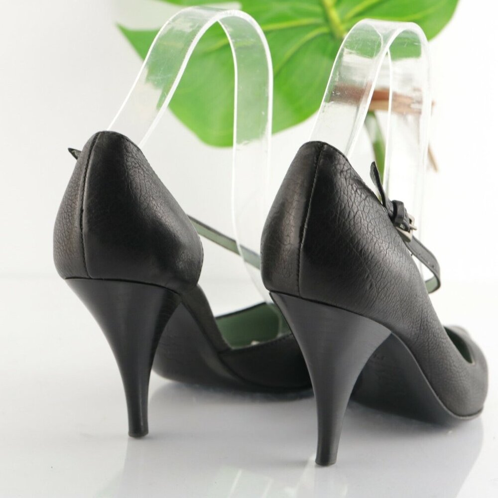 Sigerson Morrison Womens Pump Size 7.5 Black D'Orsay Retro Heel Dress Shoe - Picture 6 of 12